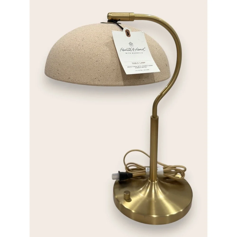 Ceramic Shade Table Lamp Brass - Hearth & Hand Magnolia, Target